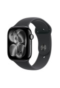 Apple Watch Series 11 GPS 46mm Jet Black Aluminium Case with Black Sport Band - M/L (MEUX4)