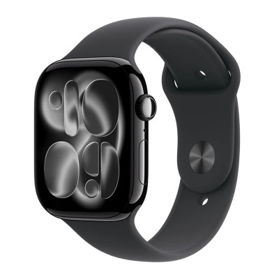 Apple Watch Series 11 GPS 46mm Jet Black Aluminium Case with Black Sport Band - M/L (MEUX4)
