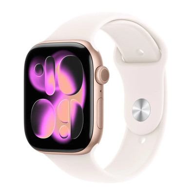 Apple Watch Series 11 GPS 46mm Rose Gold Aluminium Case with Light Blush Sport Band - M/L (MEV74)