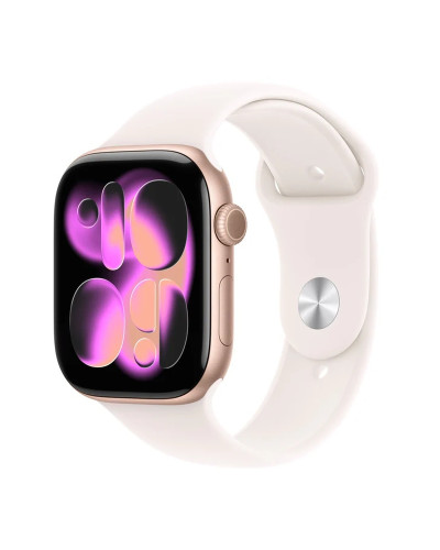 Apple Watch Series 11 GPS 42mm Rose Gold Aluminium Case with Light Blush Sport Band - S/M (MEU04)
