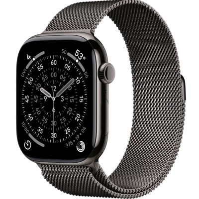 Apple Watch Series 11 46mm GPS + LTE Slate Titanium Case Slate Milanese Loop S/M MFD34