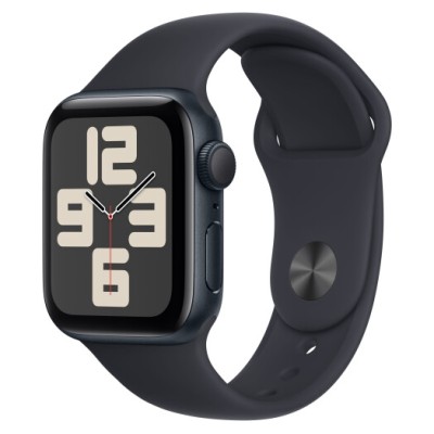 Apple Watch SE (2023) GPS 44mm Midnight Aluminium Case with Midnight Sport Band - M/L (MRE93)