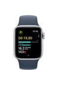 Apple Watch SE GPS 44mm Silver Aluminium Case with Storm Blue Sport Band - M/L (MREE3)