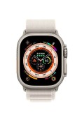 Apple Watch Ultra GPS + LTE 49mm MQF03 Titanium Case with Starlight Alpine Loop - Medium