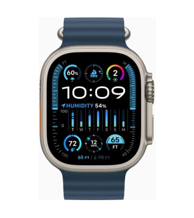 Apple Watch Ultra 2 GPS + Cellular, 49mm Titanium Case with Blue Ocean Band (MREG3)